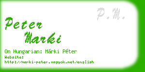 peter marki business card